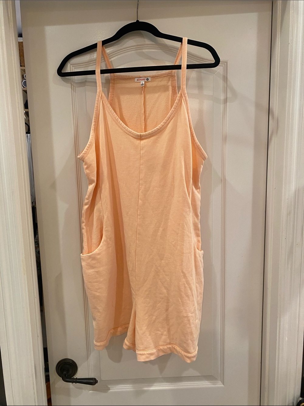 Sundry Knit Hot Shot Romper peach
